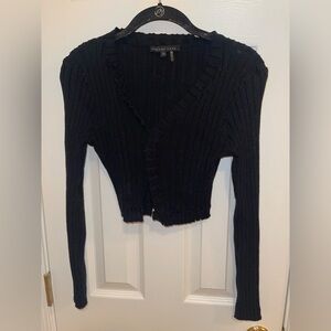 Endless Rose Black Ribbed Cardigan